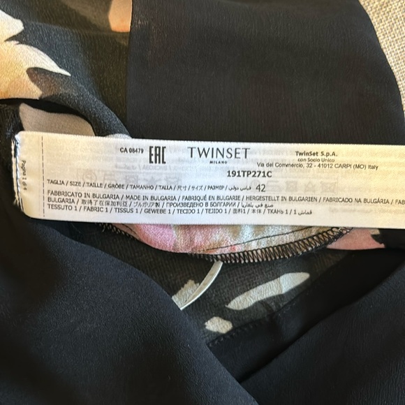 TWINSET Floral Sheer Top, Sz 42. - Picture 14 of 16